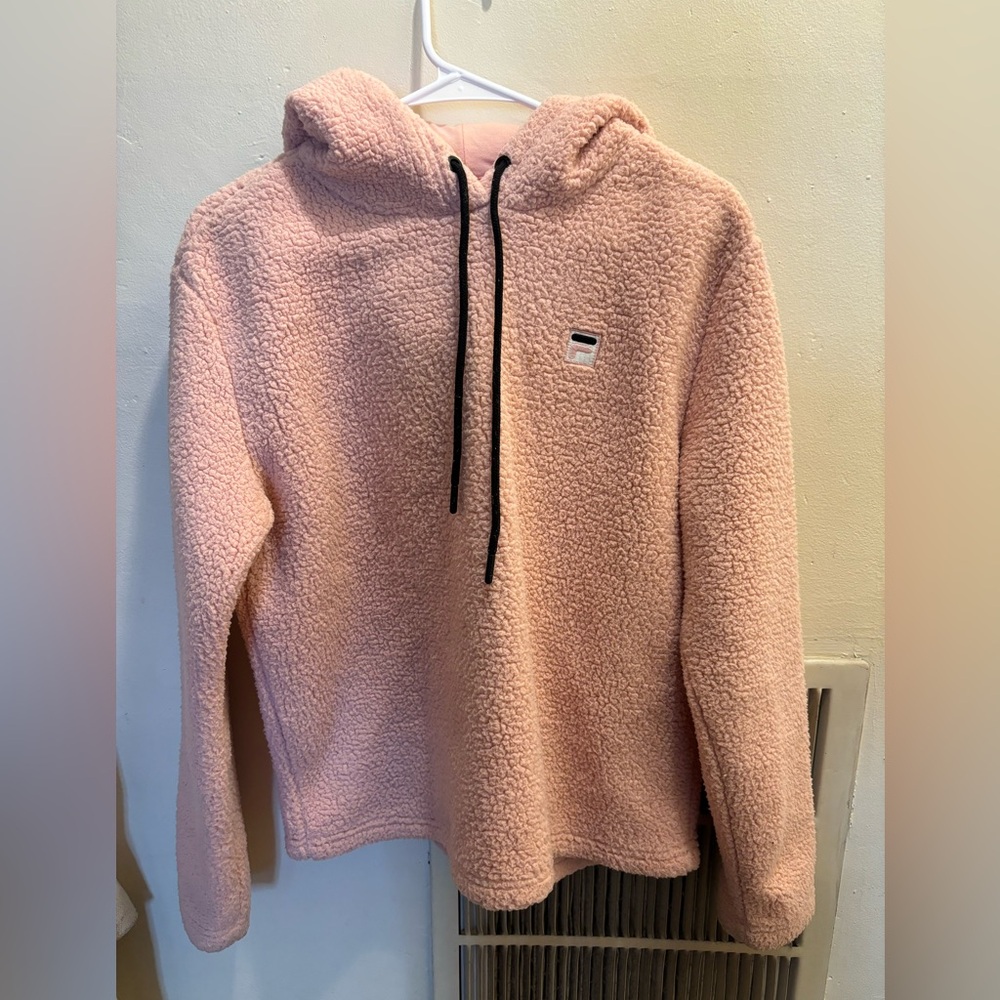 Pink Fuzzy Fila Sweatshirt